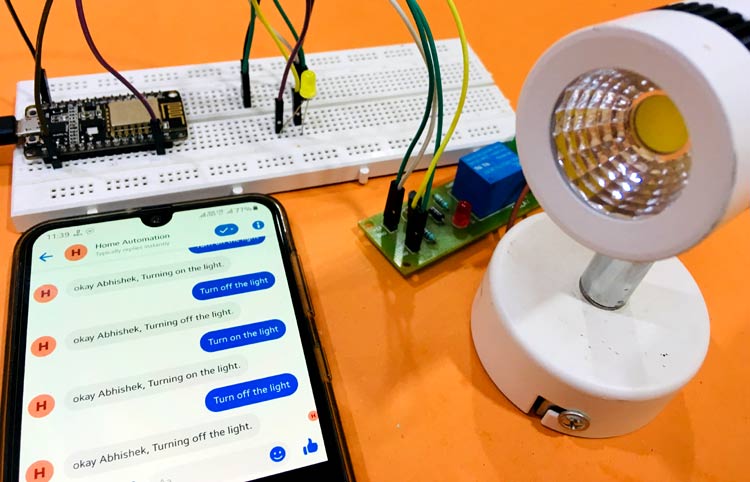 Facebook Controlled Home Automation using ESP8266 NodeMCU