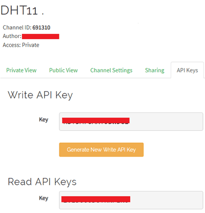 ThingSpeak API Key