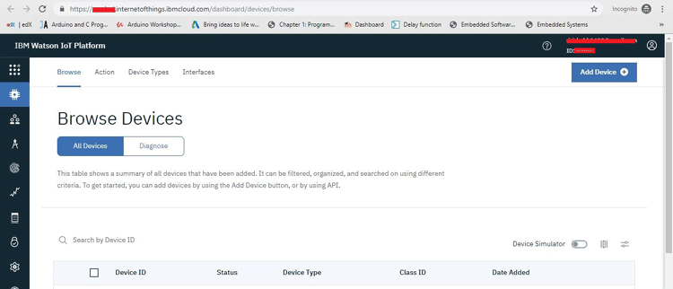 Add Device to IoT IBM Watson