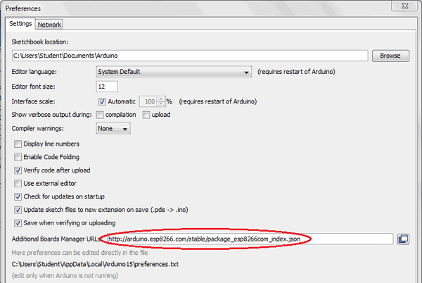  Add URL to Arduino IDE for IoT based Temperature and Humidity Monitor