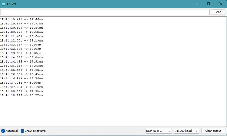 Arduino IDE Serial Monitor Window