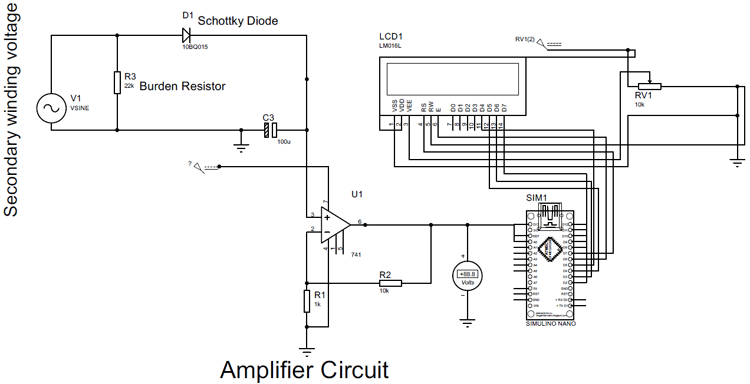 Arduino based AC Current Measurement Circuit