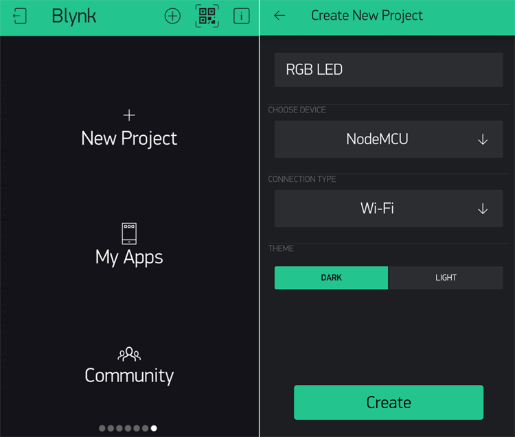 Blynk Application Setup for Controlling NeoPixel LED Strip