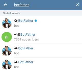 Bot Father in Telegram App
