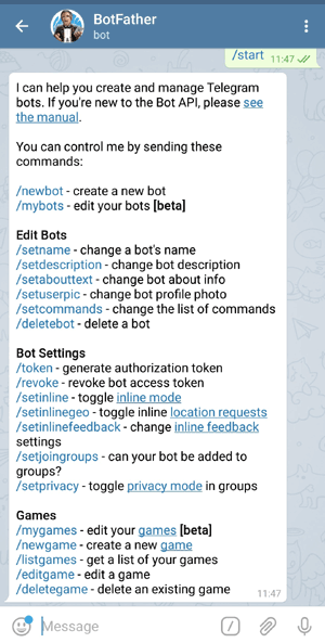 Chat with Telegram bot