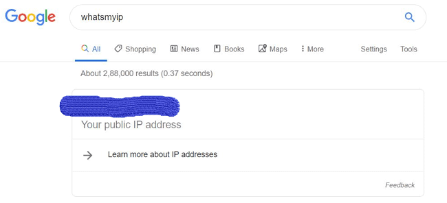 Check your IP from Google