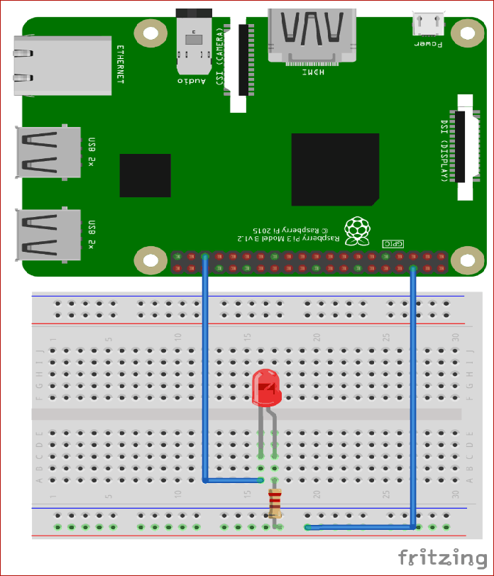 Circuit Diagram for Interfacing Raspberry Pi with Particle Cloud