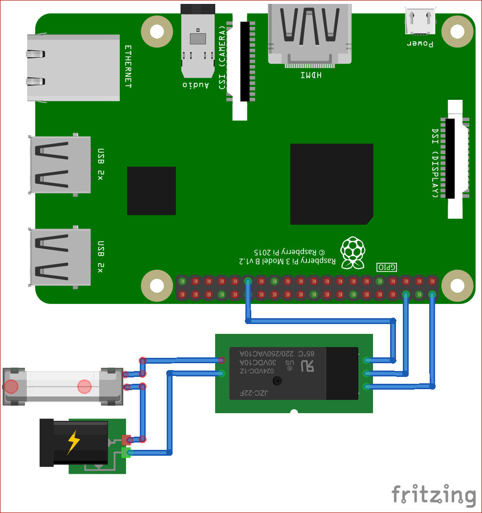  Circuit Diagram for IoT based Home Appliances Control using ARTIK Cloud and Raspberry Pi