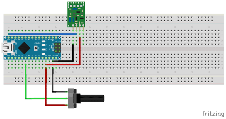 Circuit Diagram for RF transmitter using Arduino Nano