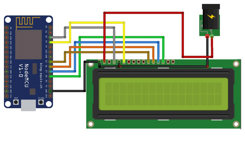 IoT Based Smart Notice Board Circuit Diagram