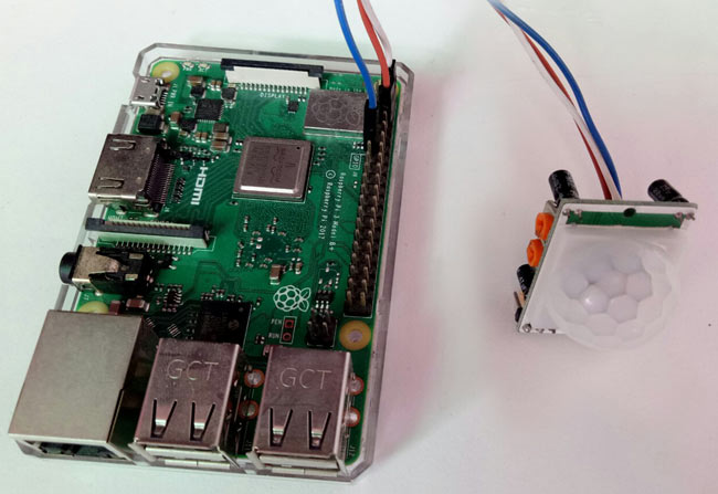 Circuit Hardware for Interfacing PIR with Pi for Sending Push Notification