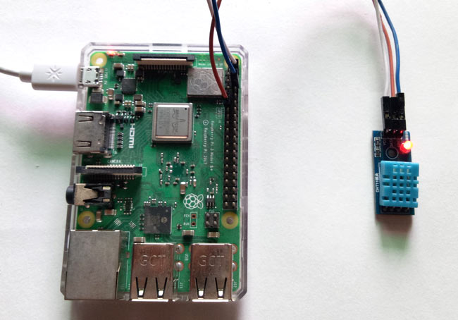 Circuit Hardware for Sending DHT11 Sensor Data to IBM Watson Cloud Platform using Raspberry Pi