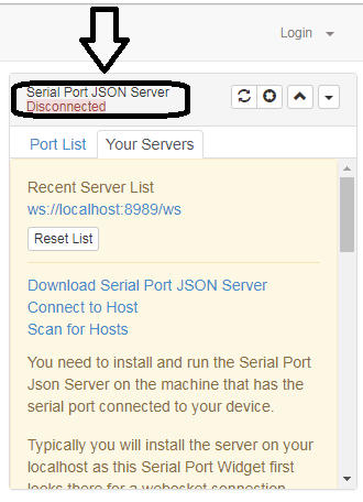  Connect to JSON Server Program ESP32 using ChiliPeppr Web IDE