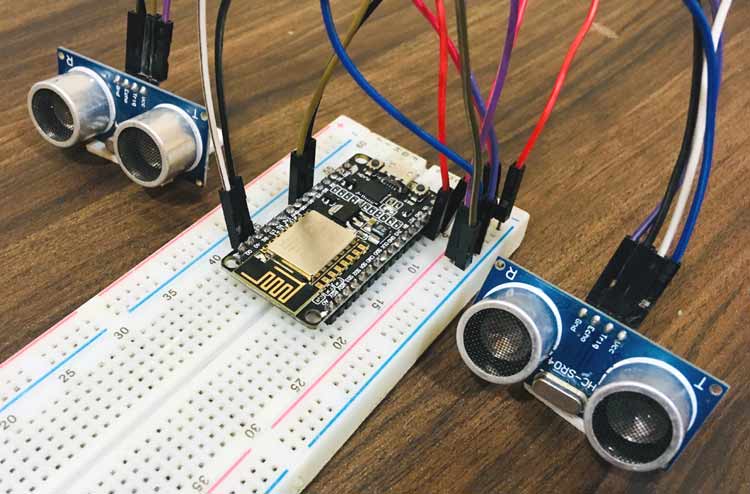 Connection Setup Of IoT Inventory Management System using NodeMCU and Ultrasonic Sensor
