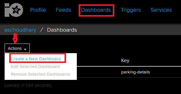 Create New Dashboard For Adafruit