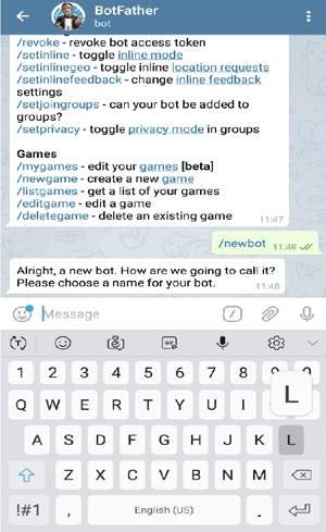 Create New Bot on Telegram