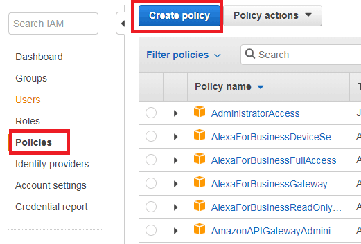  Create Policy on AWS for Connecting AWS IoT with ESP8266