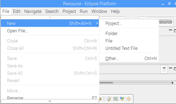 Creating New Project on Eclipse IDE in Raspberry Pi