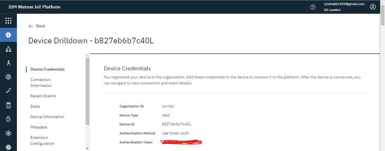 Device Credentials-for IoT IBM Watson