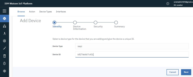 Device ID for IoT IBM Watson with Pi