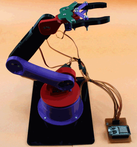 ESP32 Controlled Robotic Arm Circuit