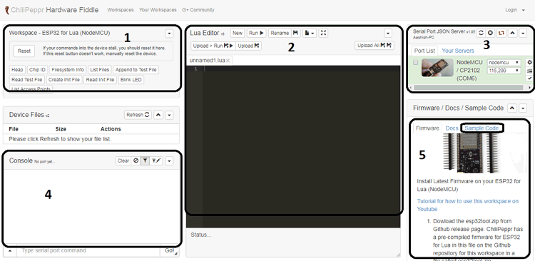  ESP32 LED Blinking using ChiliPepprs Web IDE