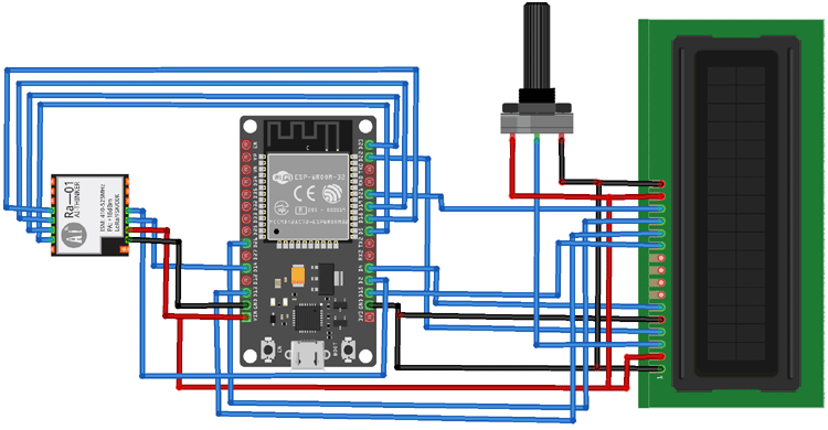 ESP32 LoRa Communication Receiver Circuit Diagram