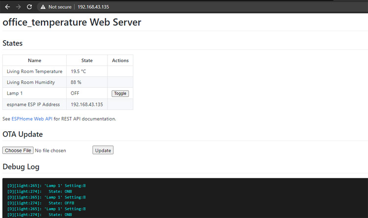 ESPHome Web Server API