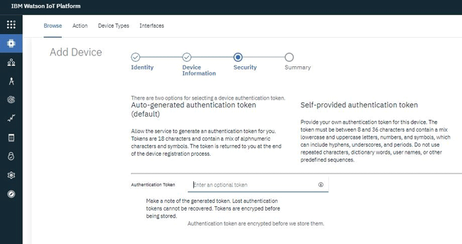 Finish Security Setting for IoT IBM Watson