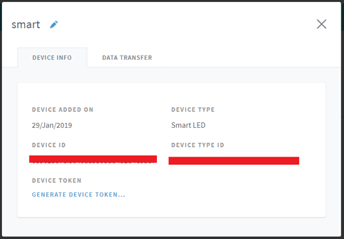  Generate Device Token in ARTIK Cloud for LED Control using Raspberry Pi