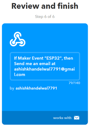  IFTTT to Trigger LED and Email Notification using ESP32