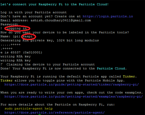  Install Particle Cloud on Raspberry Pi