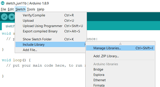 Installing ThingSpeak library in Arduino IDE