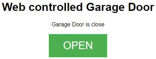 Smart Garage Door Opener Web Page