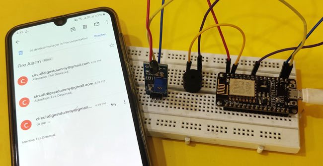 IoT based Fire Alarm System in action using NodeMCU ESP8266