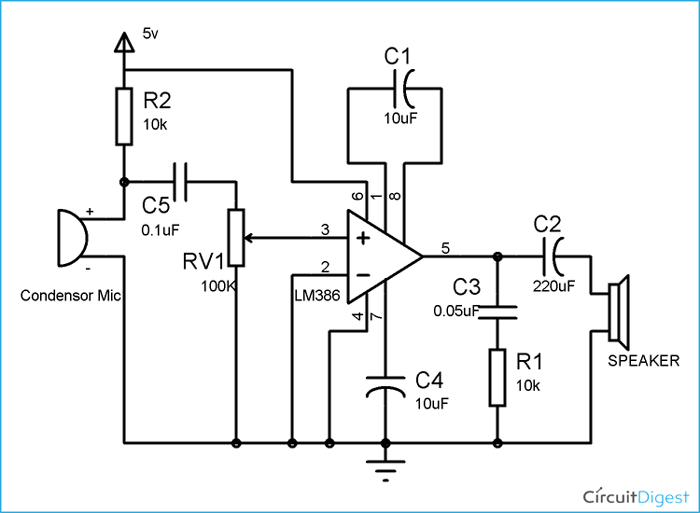 LM386 Based Audio Amplifier Circuit