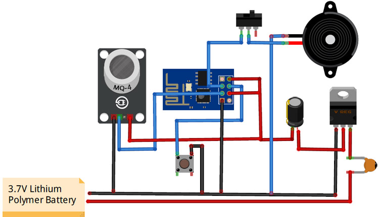 IoT based LPG Gas Leakage Detector using ESP8266 and Arduino  Gas Detector Wiring Diagram    IoT Design Pro