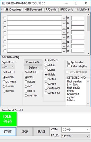 Launch Flashing Tool for ESP8266