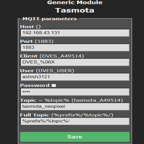 Tasmota Home Assistant server IP address