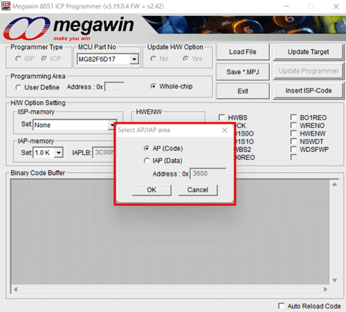 Megawin 8051 ISP Programmer Load File