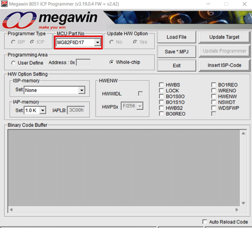 Megawin 8051 ISP Programmer MG82F6D17