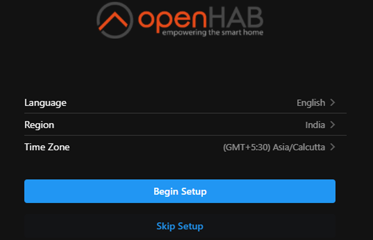 OpenHAB Account Setup