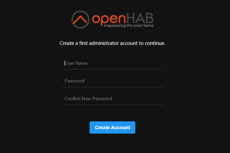 Create OpenHAB Account