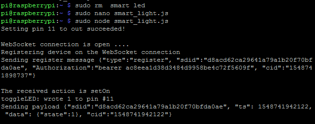  Python Code for IoT based Home Appliances Control using ARTIK Cloud and Raspberry Pi