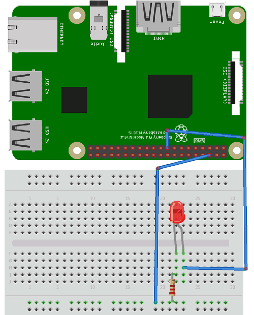 Raspberry Pi LED Connection Circuit