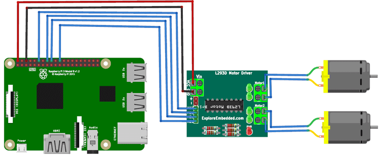 Raspberry Pi Surveillance Robot Circuit Diagram