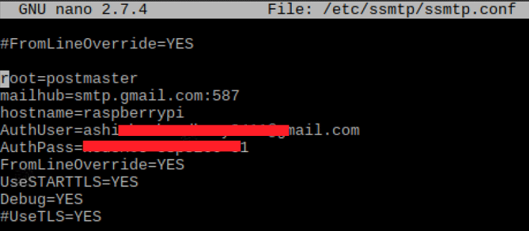 SMTP Mail Setup for Raspberry Pi