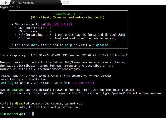 SSh Connection with TightVNC Server on Raspberry Pi