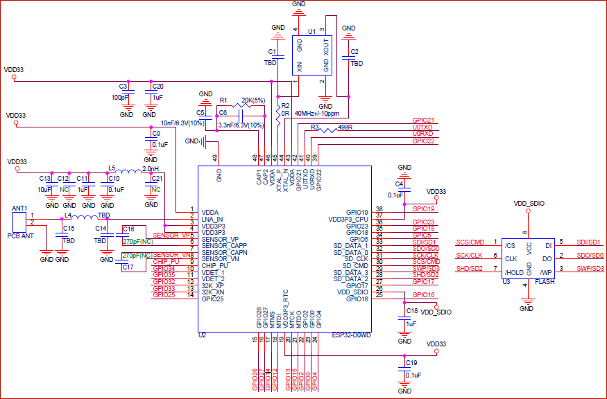 ESP32 Schematic Diagram