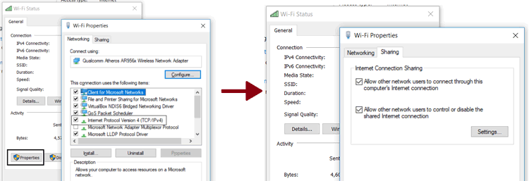 Setup Network and Sharing Option